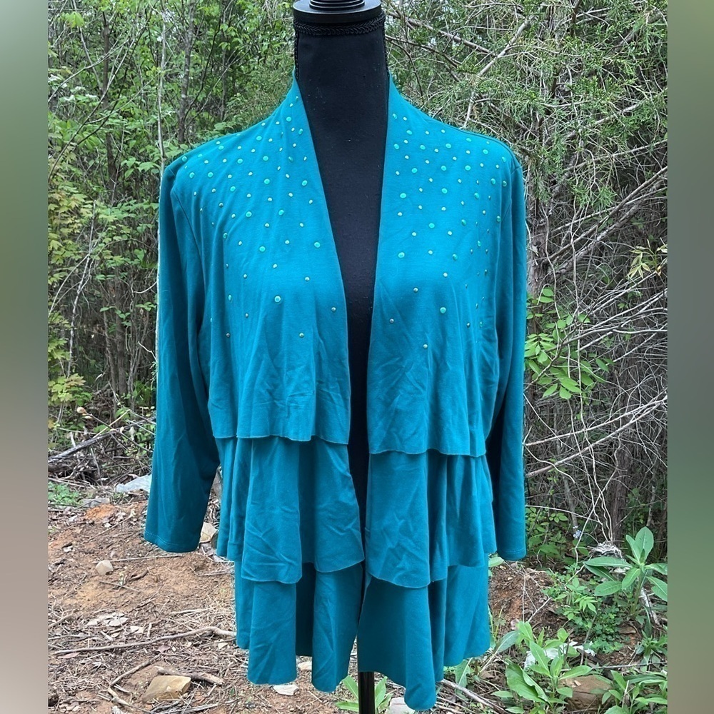 Ruby Rd. Knit cardigan. 3/4 sleeve. Size PXL.